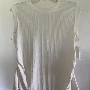 NWT - White Cap Sleeve Textured Crew from Nine West Size XXL